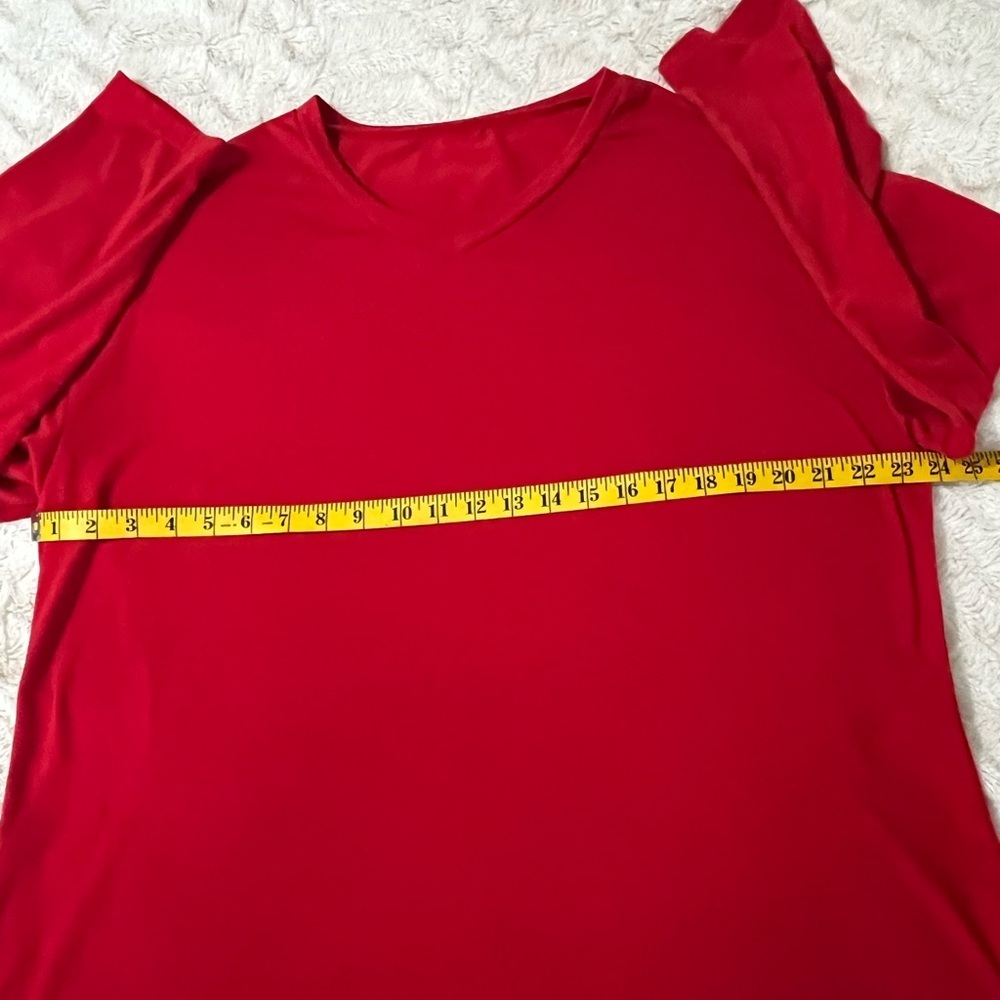 Elegant Red Long Sleeve Women's Top 1XL - Picture 5 of 6